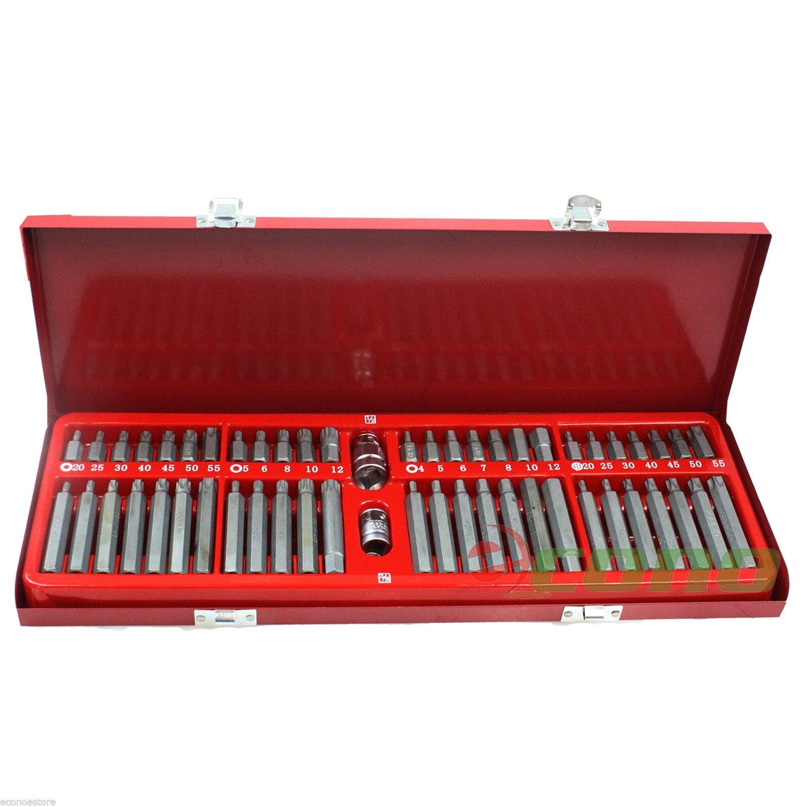 54pc Tamper Proof Star Torx Hex Allen Spline Bit Socket Set
