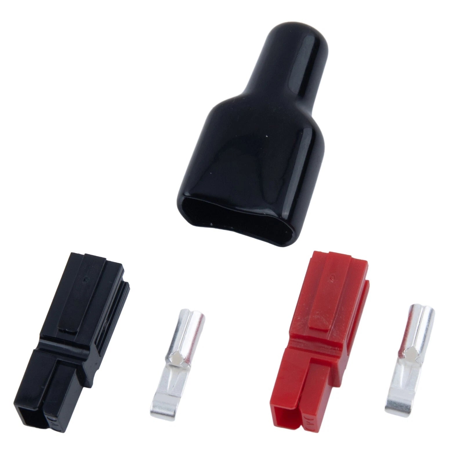 5 Pairs Of 30amp For Style Connector & Rubber Black-covers Sleeves