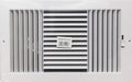Three-Way Plastic Side Wall/Ceiling Register in White 14"W X 8"H for