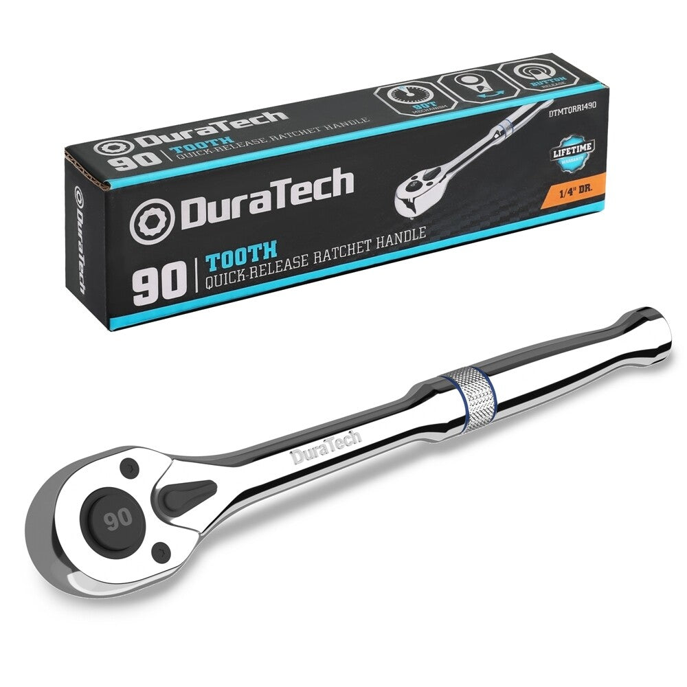 DURATECH 1/4" Dr Ratchet Handle 90-Tooth Quick-release Ratchet Wrench