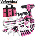 ValueMax 238PC Home Tool Kit Pink Tool Set 20V Cordless Drill Tool Set