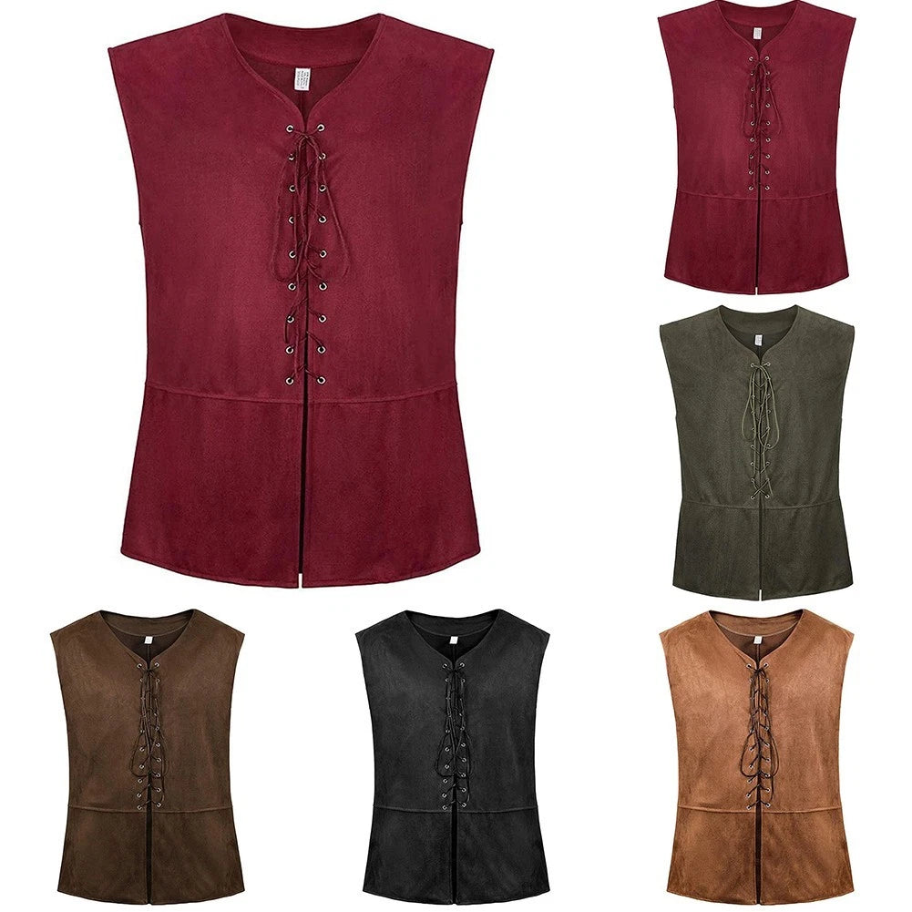 Stylish Lace Up Waistcoat For Men's Medieval Renaissance Steampunk