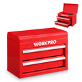 WORKPRO Steel Small Toolbox 2 Drawer Metal Mini Tool Box with Ball