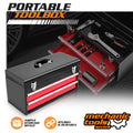 2 Drawer 14 Inch Tool Box Lockable Steel Top Storage Ga