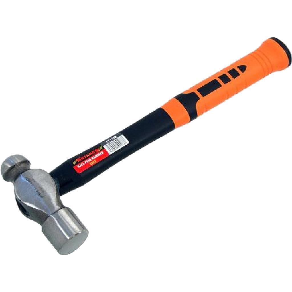 Neilsen 32oz Round Ball Pein Hammer - Fibreglass Rubber Grip by Neilsen
