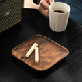 Solid Walnut Tea Tray Japanese Style Wooden Coaster For Fruit And Tea