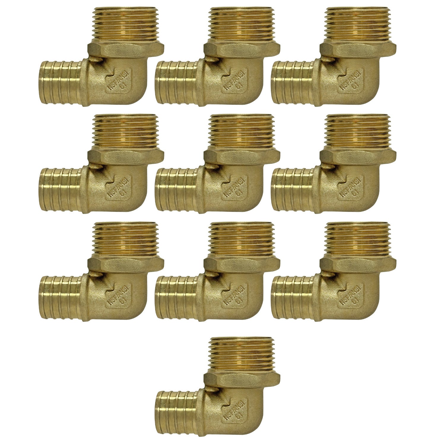 10 Pack  XFITTING Barb Crimp 1 Inch Pex B X 1 Inch Male