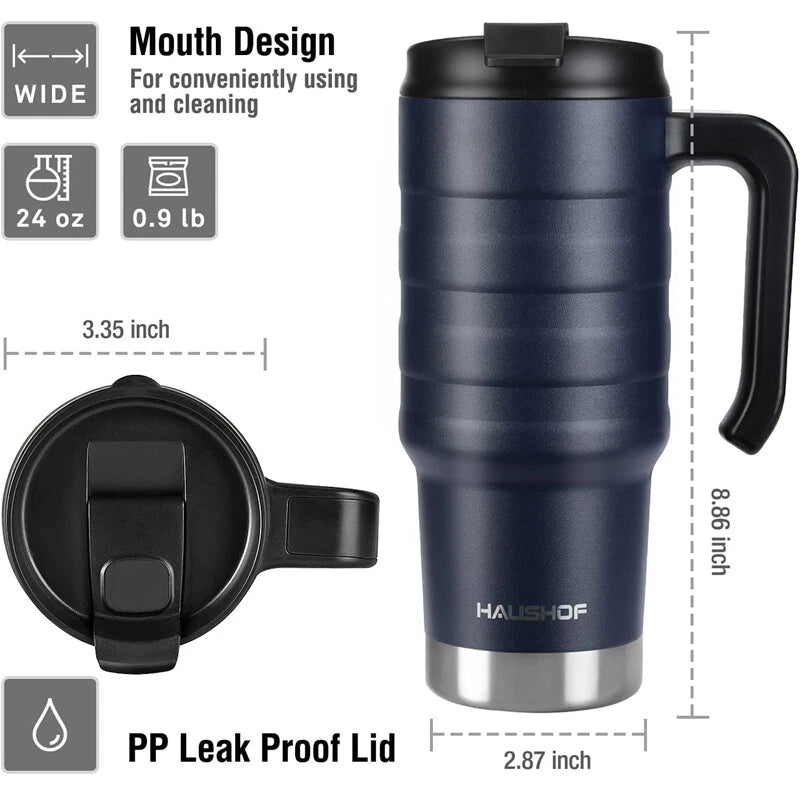 Haushof 24 Oz Travel Mug Steel Spill Proof Double | Built Supply Co