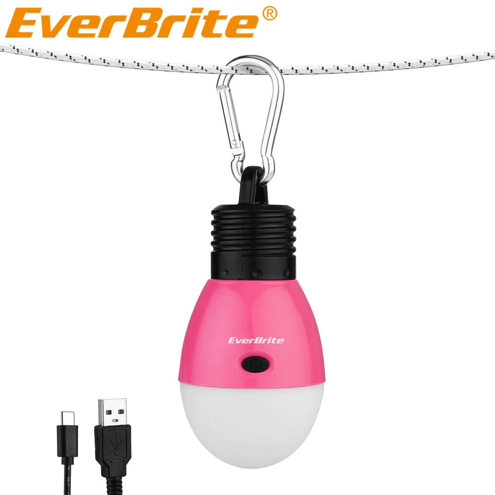 Everbrite Rechargeable Camping Led Bulb Pink 3 Lighting Modes Usb Led