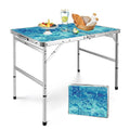 VILLEY 3FT Folding Portable Camping Table AdjustableHeight Aluminum