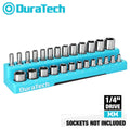 DURATECH Magnetic Socket Organizer 1/4" Drive Metric Sockets Holders Socket Tray