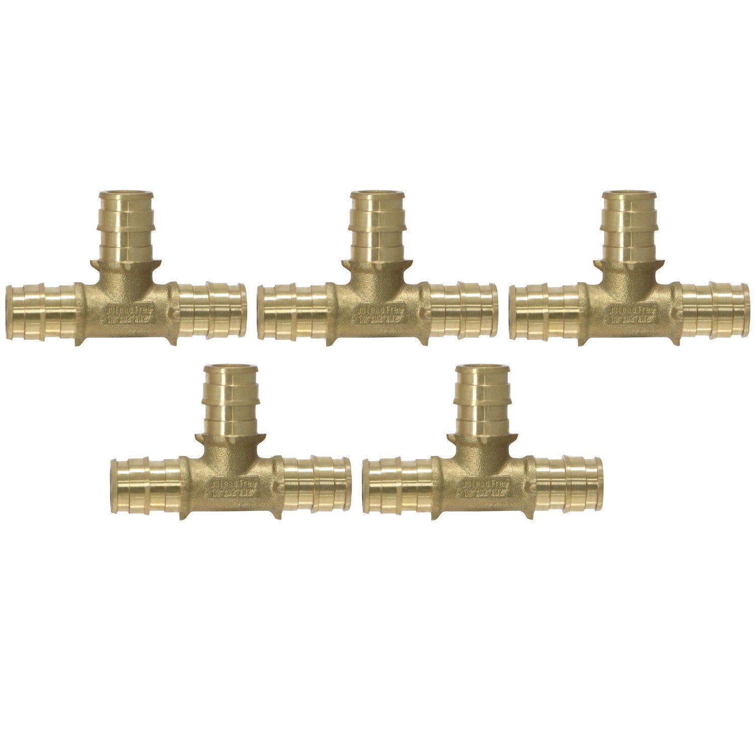 5 Pack XFITTING 1/2" PEX-A Expansion Tee, F1960 Tee, Le
