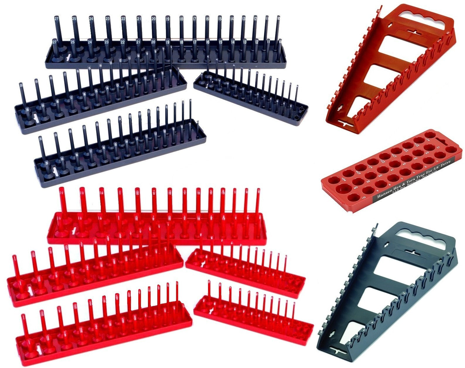 Hansen 12pc Mechanics Tool Socket Tray Set