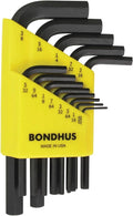 Bondhus Short Hex L-wrenches, Short Length Sae .050-3/8" Made In Usa