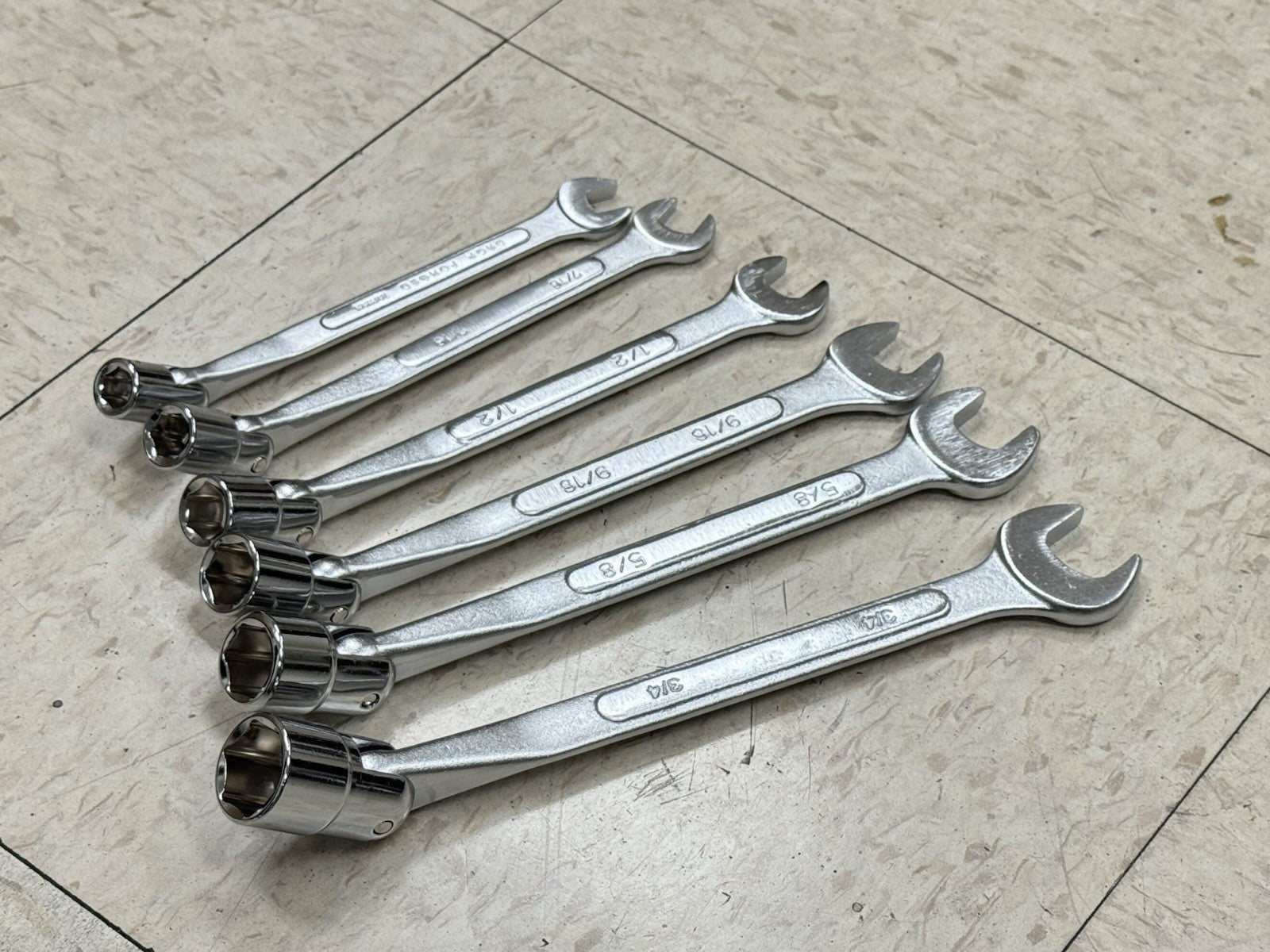 6pcs Double Head SAE Flex Socket & Open End Wrench Set 3/8" ~3/4" Mechanic Tools