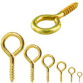Brass Screw Eye Hooks X 100 Small Picture Frame Wire Eyes