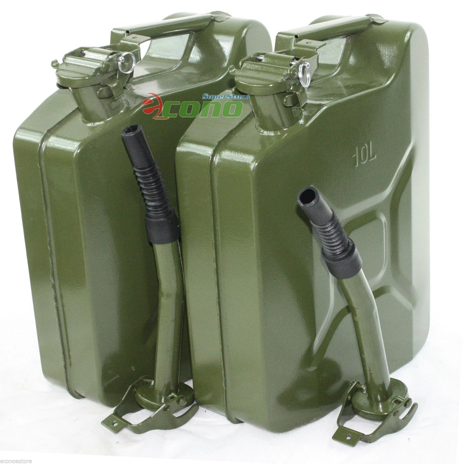 Lot 2 10l 2.5 Gallon Jerry Can Gas Steel Tank Green Military Nato