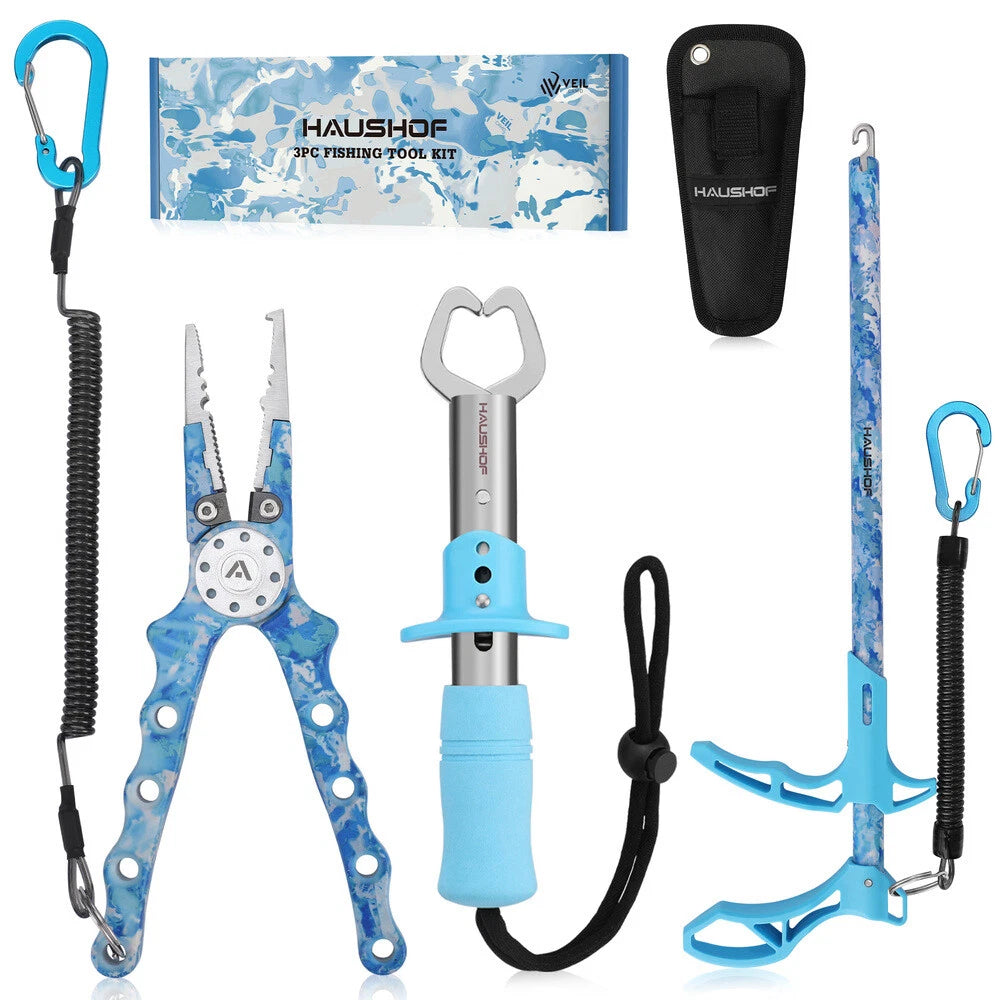 Haushof Fishing Tool Kit Fishing Plier Sheath Fish Hook Remover Lip