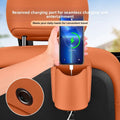 Car Seat Back Hook With Cup Holder Phone Storage Slot Leather