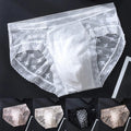 Men Sexy Lace For Ultra Thin Ice Silk Briefs Underwear Breathable