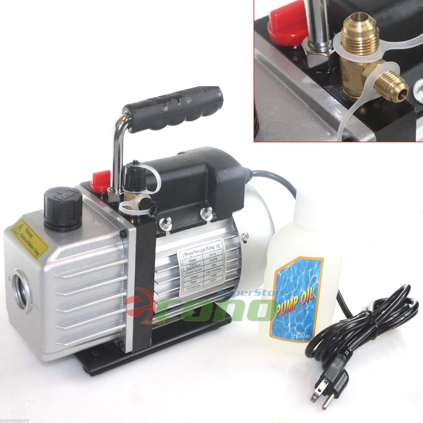 3CFM Rotary Hvac Deep Air Vacuum Pump 4 Refrigerant R134a & R12/r22