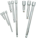 9pc Drive Car Wobble Socket Extension Bar Set 1/4" 3/8" 1/2" by Unbranded