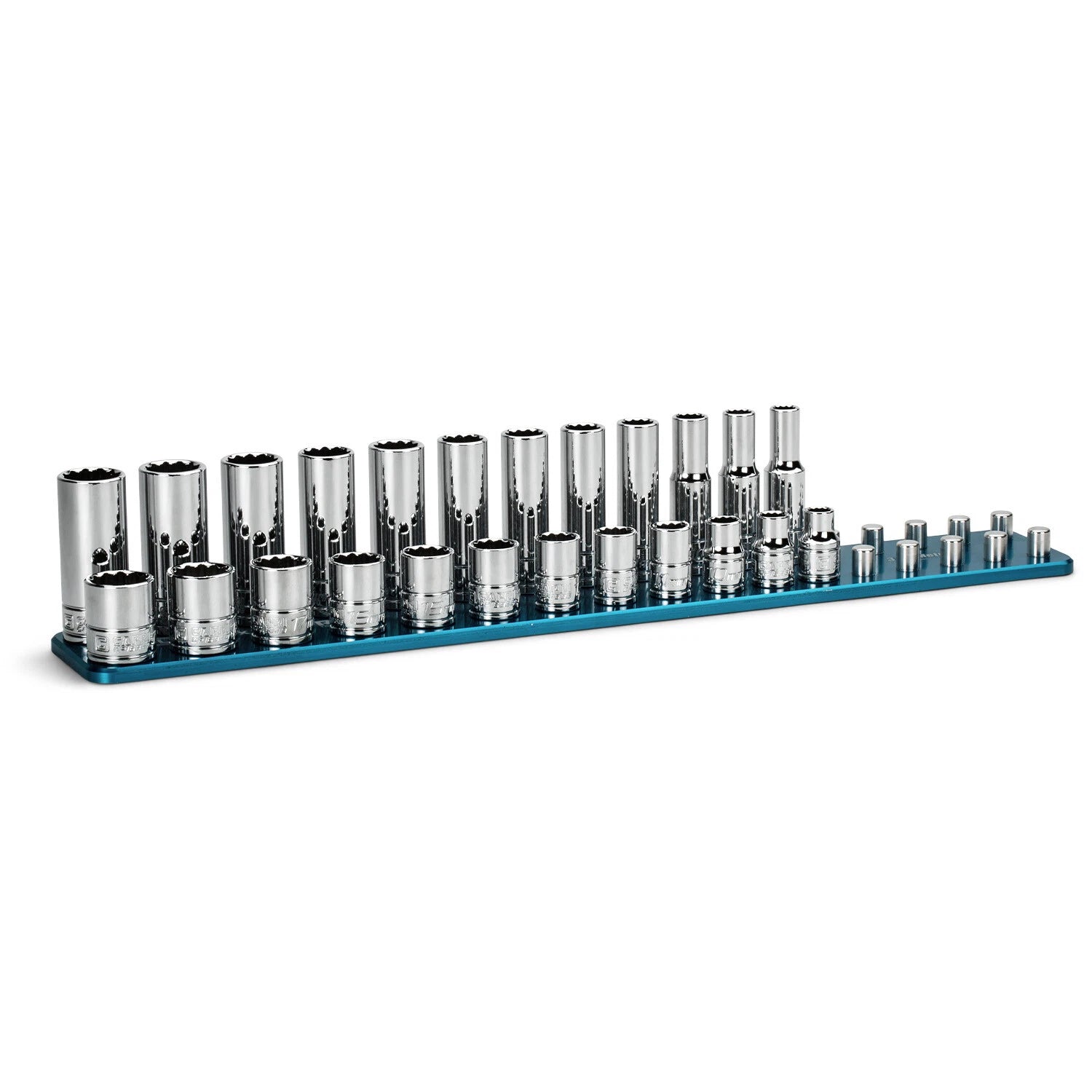 Capri Tools 3/8 In. Drive 12-point Socket Set W. Rail, 8-19 Mm,
