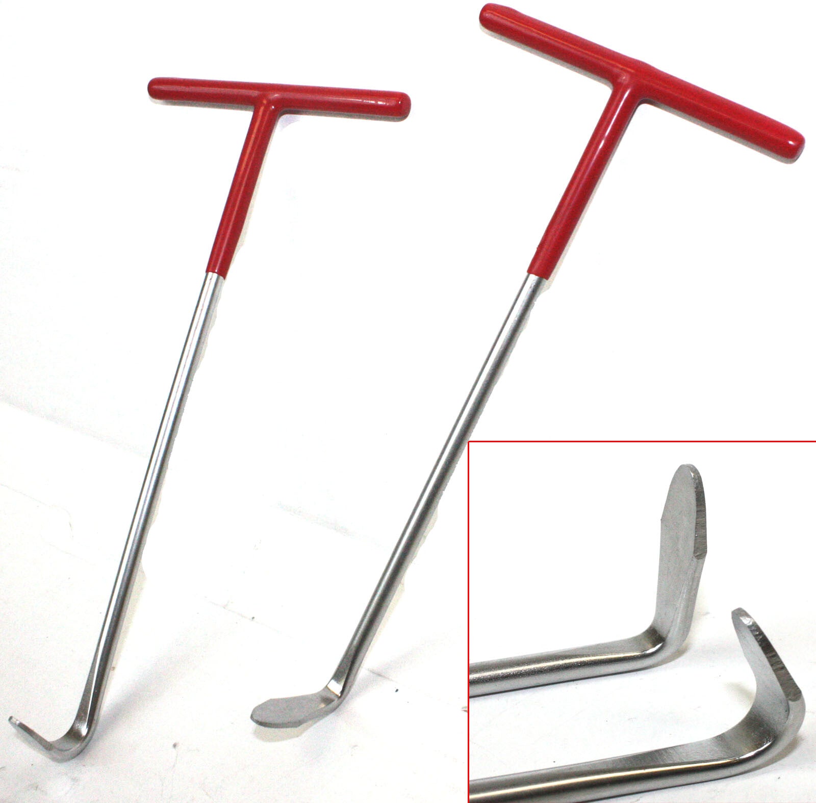 2pc Exhaust Pipe Puller Tool Set T-Handle 90° & 120° Hooks for Exhaust Mount
