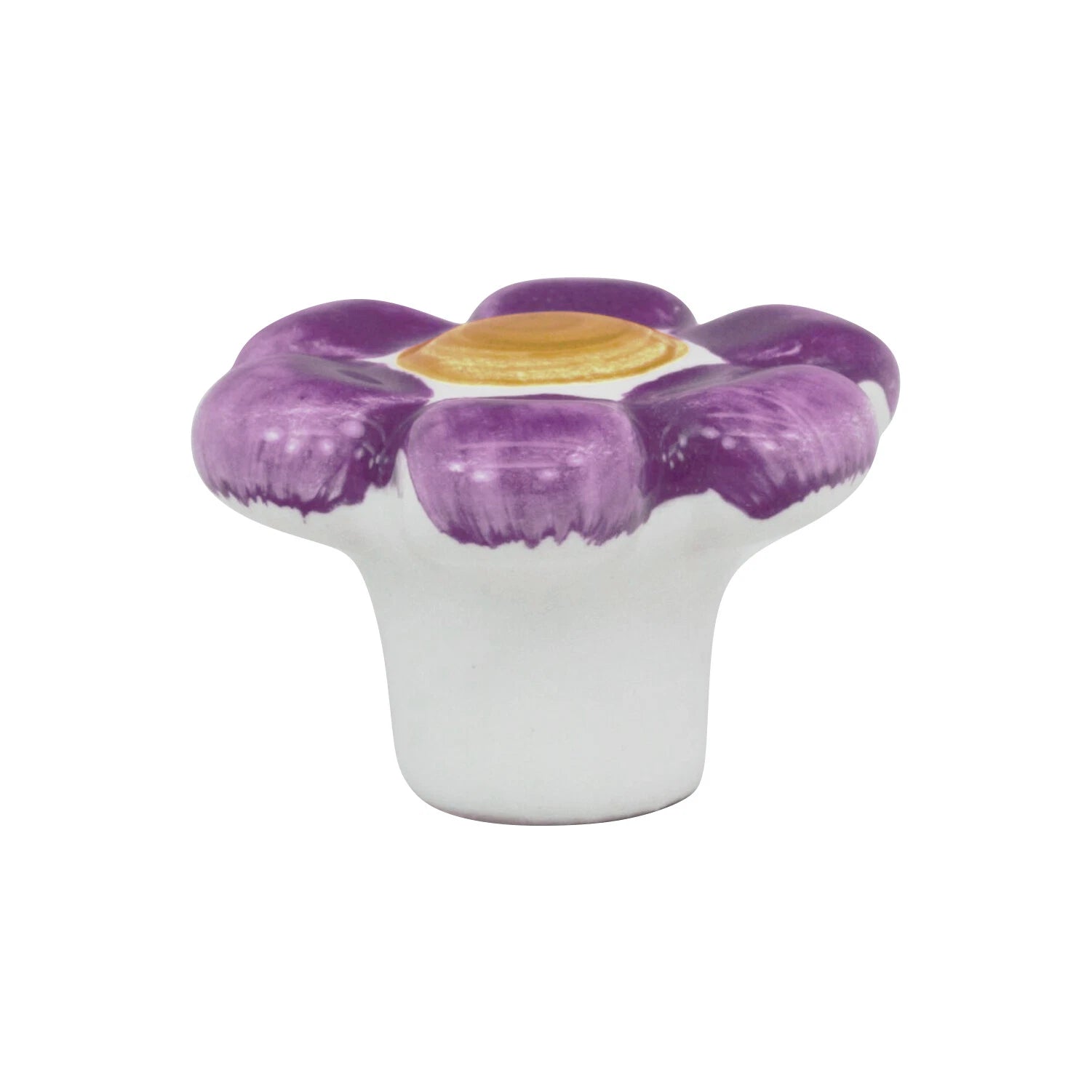 Purple Pastel Flower Child Ceramic 1-9/16" Kitchen Cabinet Knob