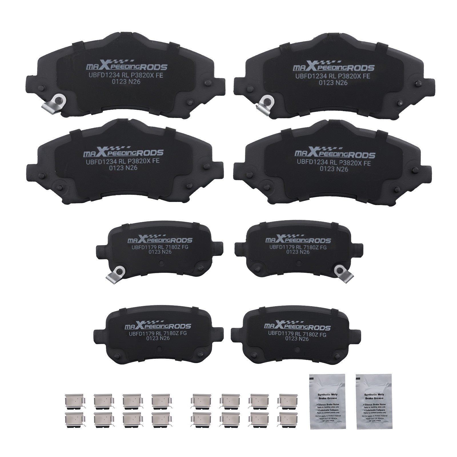 8pcs Front&Rear Brake Pads Set for Dodge Grand Caravan 2008-12/Journey