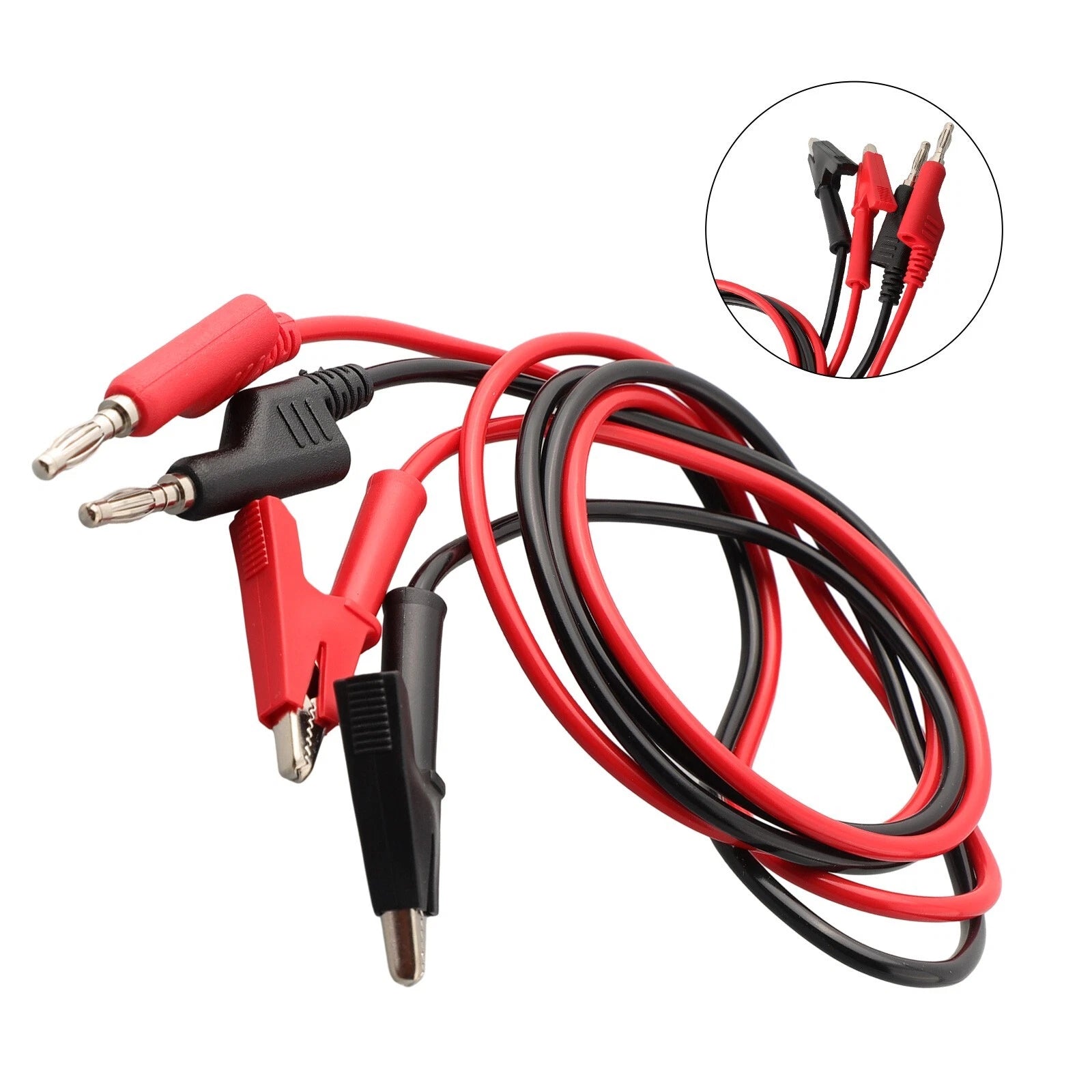 High Conductivity Test Probe Leads With Clips 1m Cable Set Of For 2