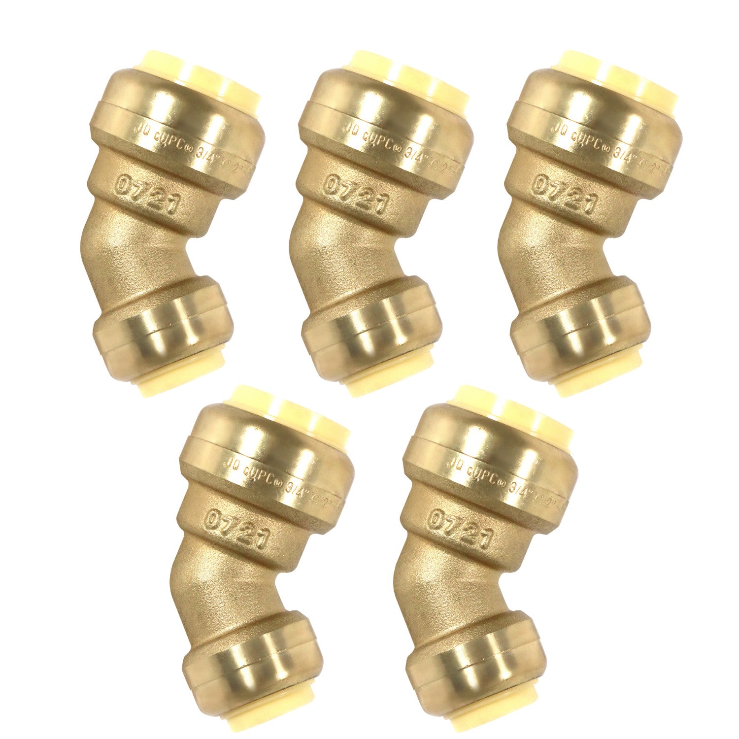 5 Pack 1/2" x 3/4" Push Fit Elbows
