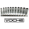 Voche® 3/8" Drive Heavy Duty Metric Deep Socket Set 8-19mm Crv Dr