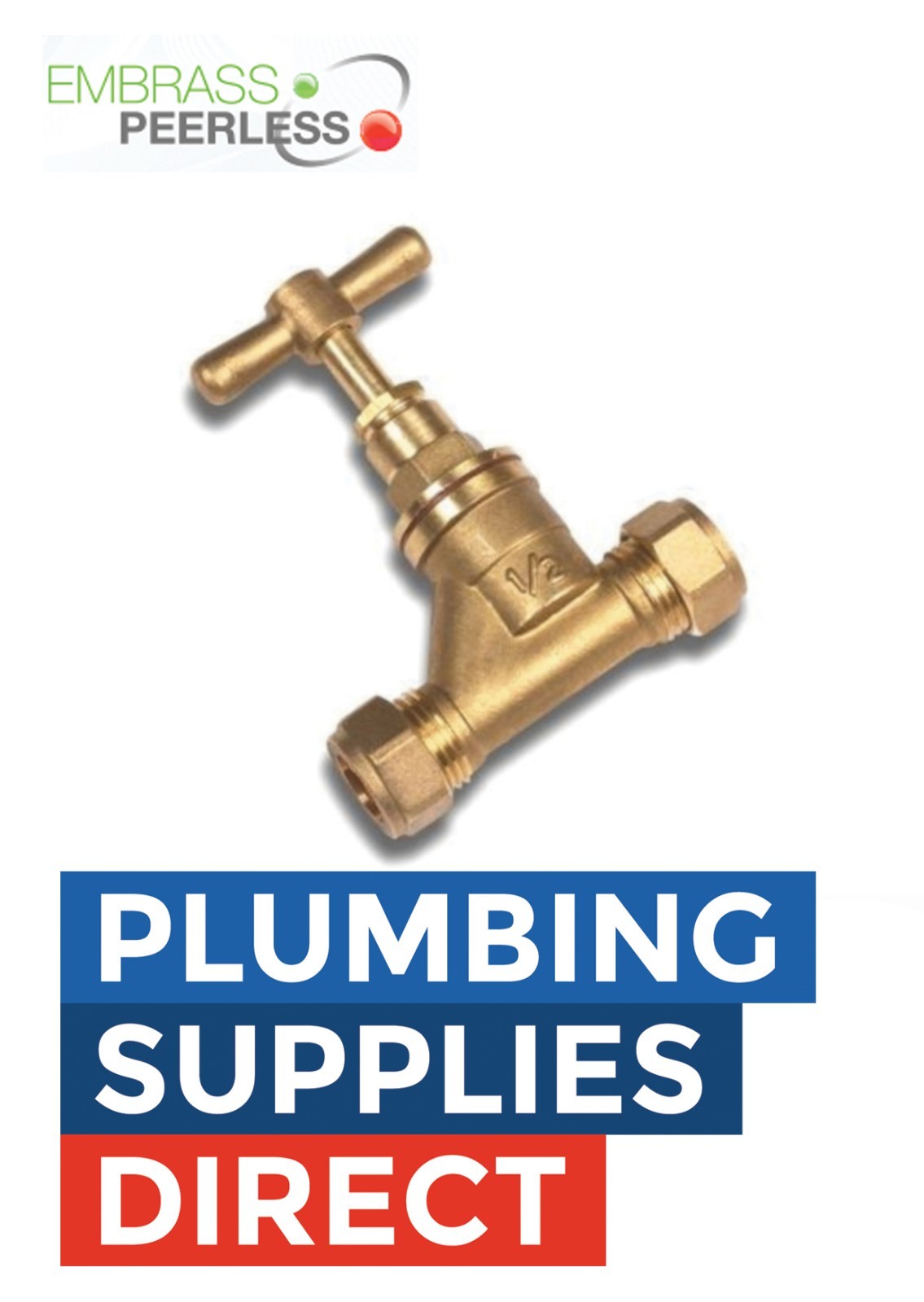 Embrass Compression Brass Stop Tap 15mm & 22mm