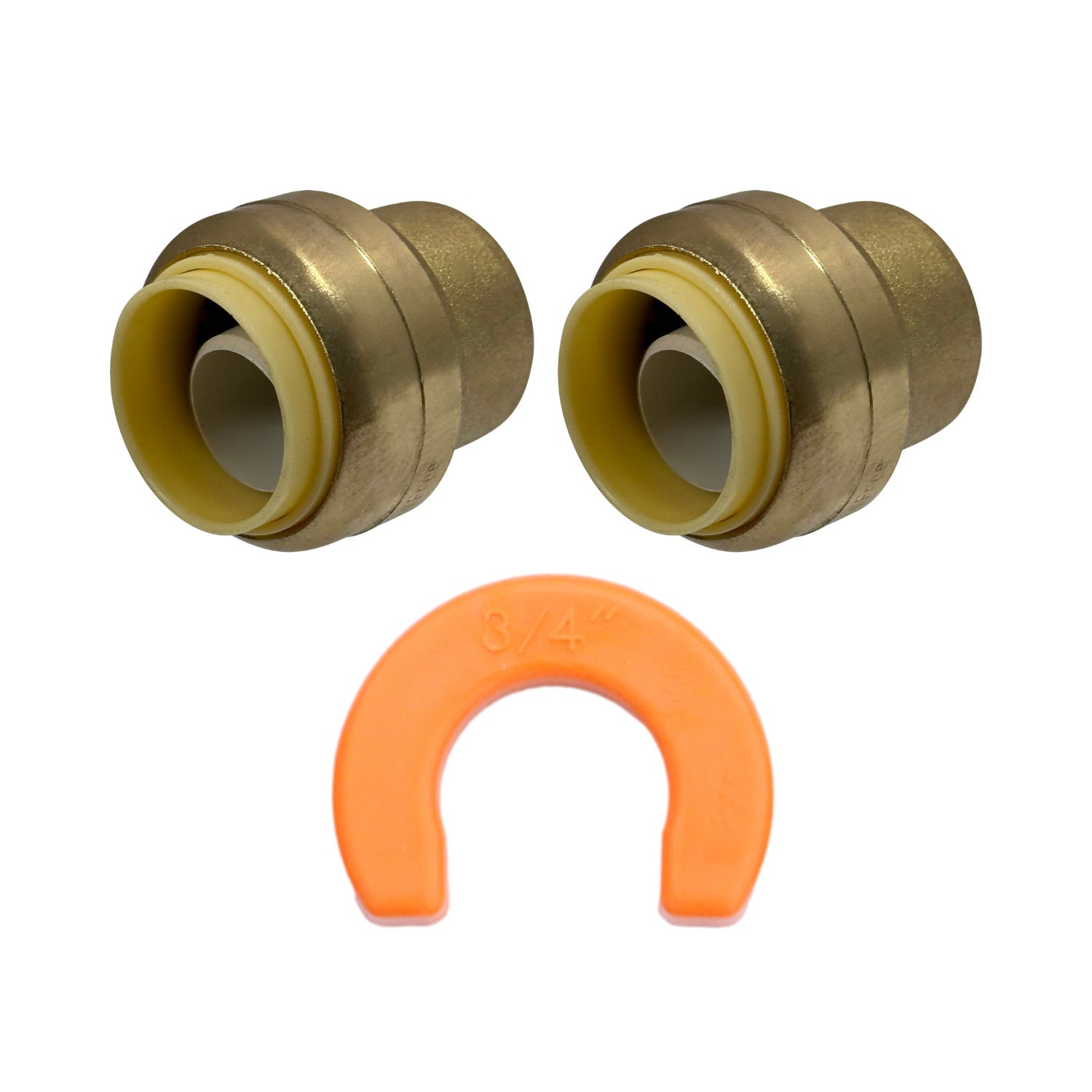XFITTING 3/4" Push Fit Cap with Clip 2 Pack