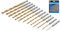 Bluespot 13PC 1/4" Hex Fitting Titanium Drill Bit Set for Metal Wood