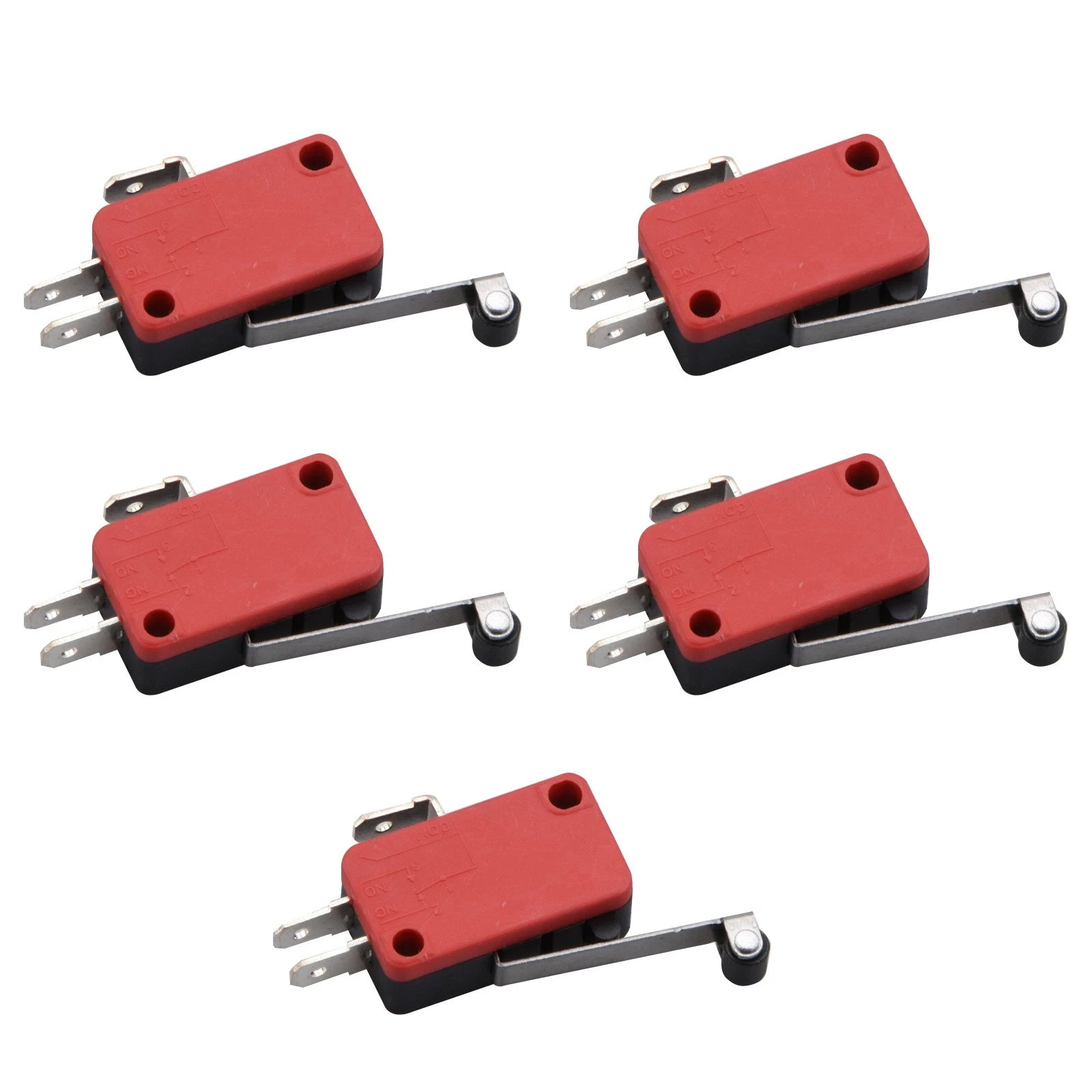 5pack V-156-1c25 Micro Limit Switch Long Hinge Roller Momentary Spdt
