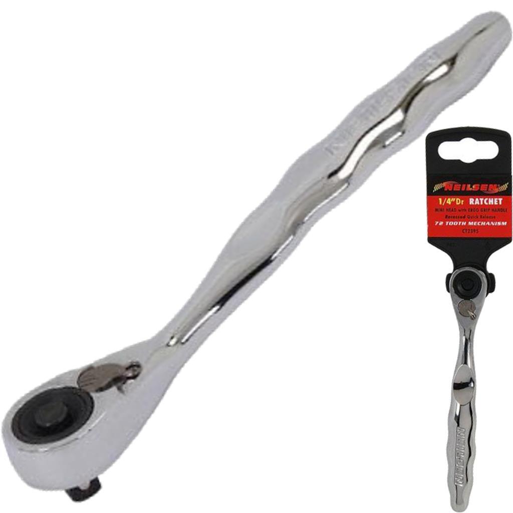 Neilsen Socket Reversible Mini Stubby Ratchet