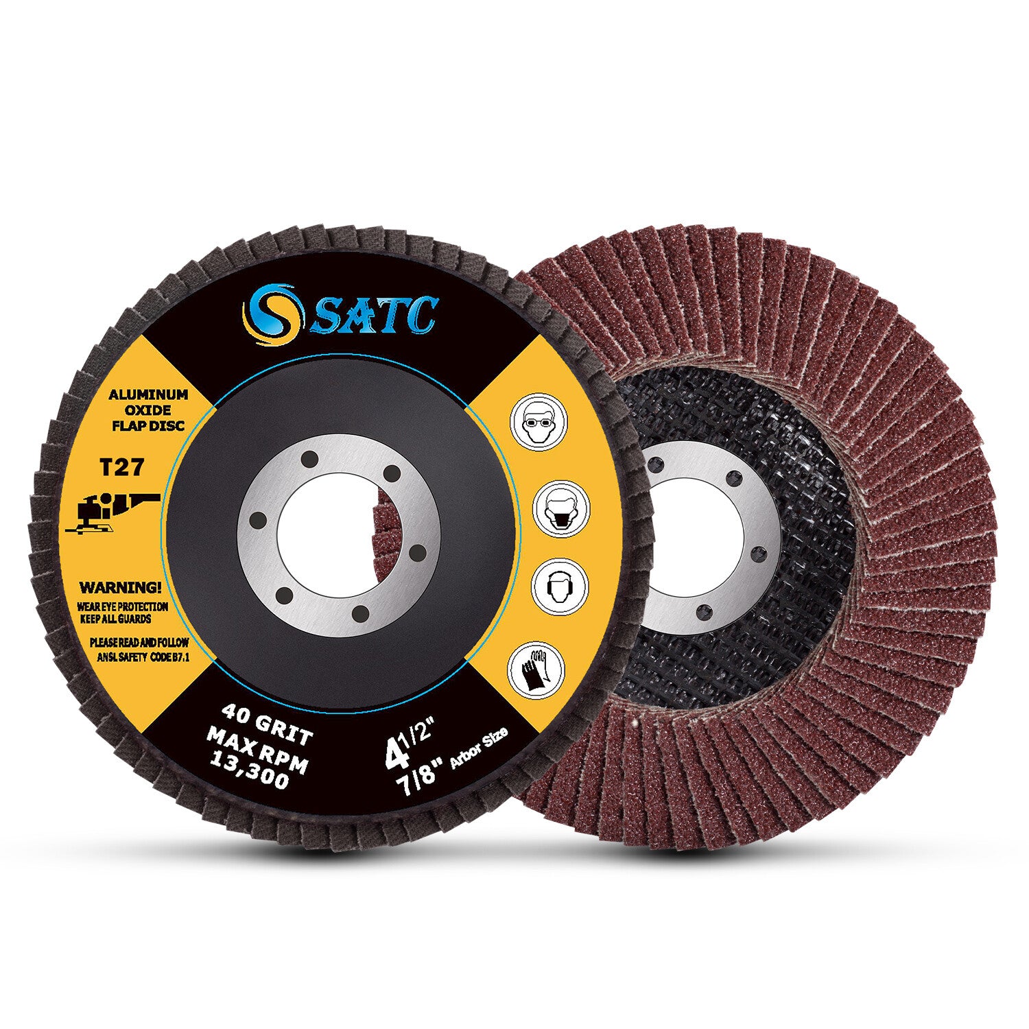 80PCS 4-1/2"x7/8" Flap Wheel Sanding Disc 40 Grit 4.5 T27 For Grinder