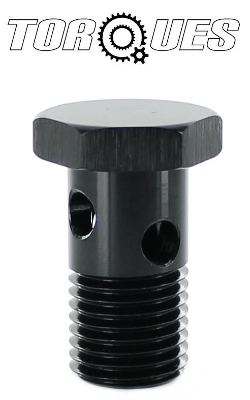 M14 X 1.5mm Aluminium Single Banjo Bolt 26MM Long Black