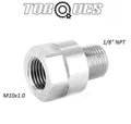 1/8" NPT Male to M10x1.0 Female Stainless Steel Pressure Gauge Adapter