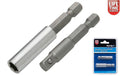 Bluespot 2pc Magnetic Bit Holder + 1/4" Socket Adaptor Set by Bluespot