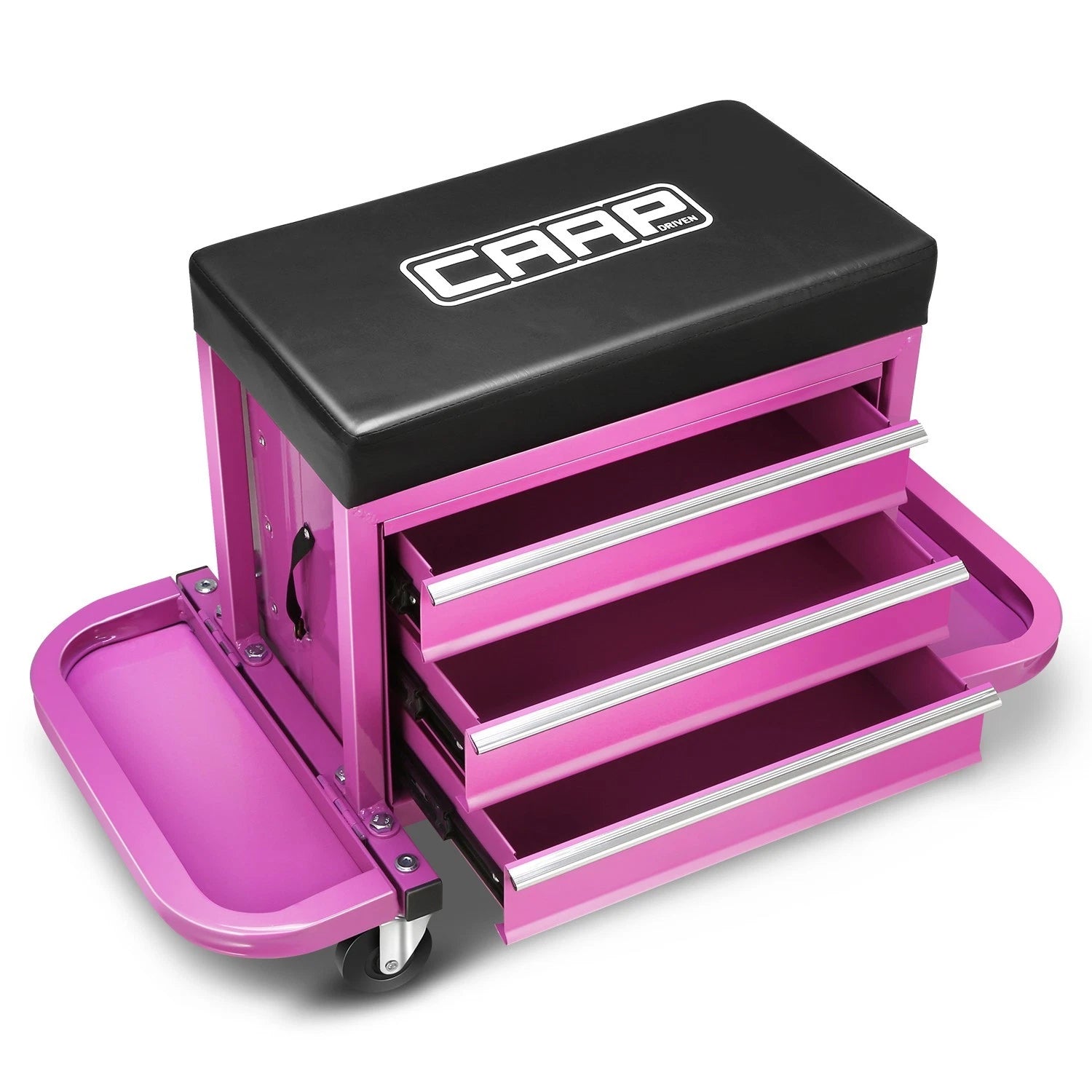 350lbs Capacity Adjustable 2-in-1 Purple 3 Drawer Rolling Mechanics