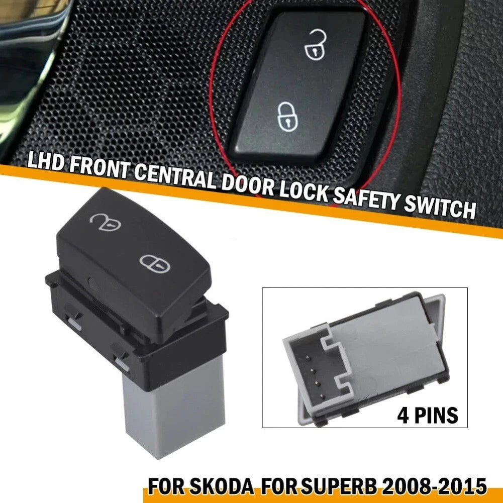 Front Left Door Locking Switch For Skoda For Superb 2008 To 2015 Oem