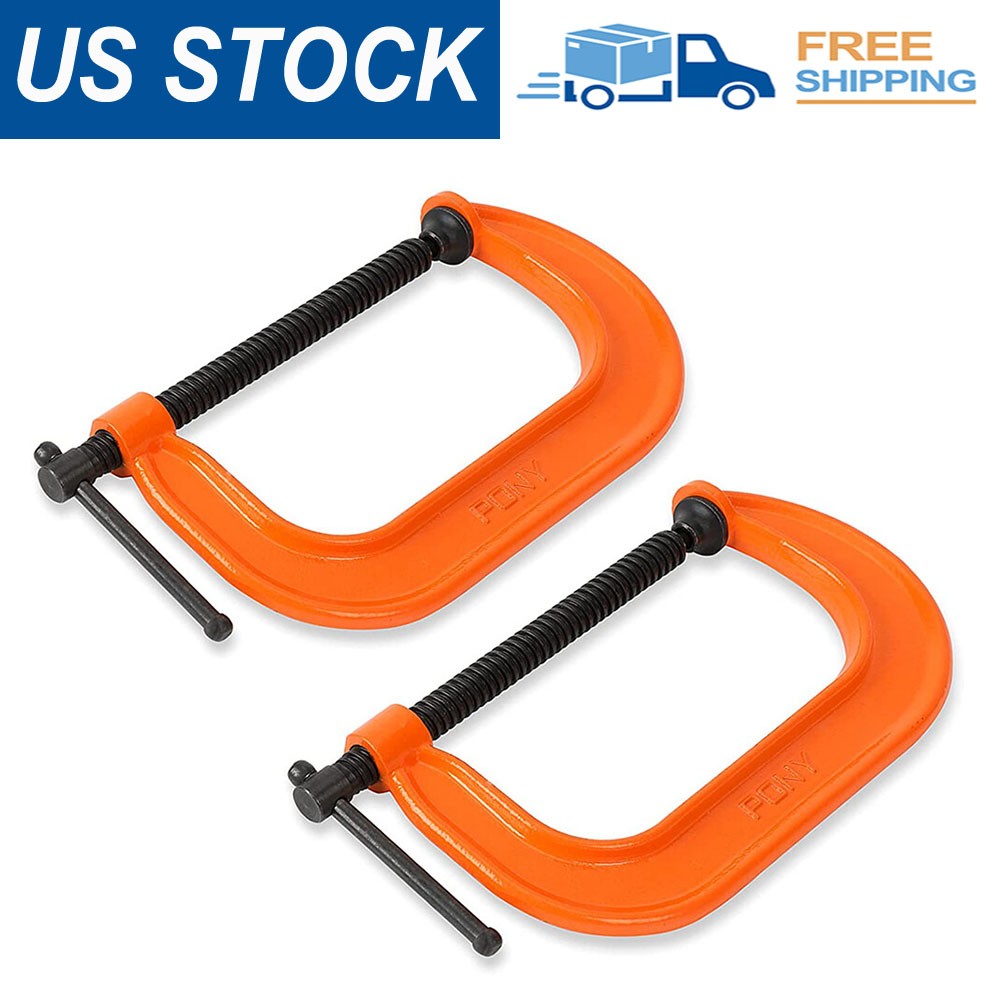 Pony C-Clamp Set 6-Inch 1000lbs Load Limit by Pony