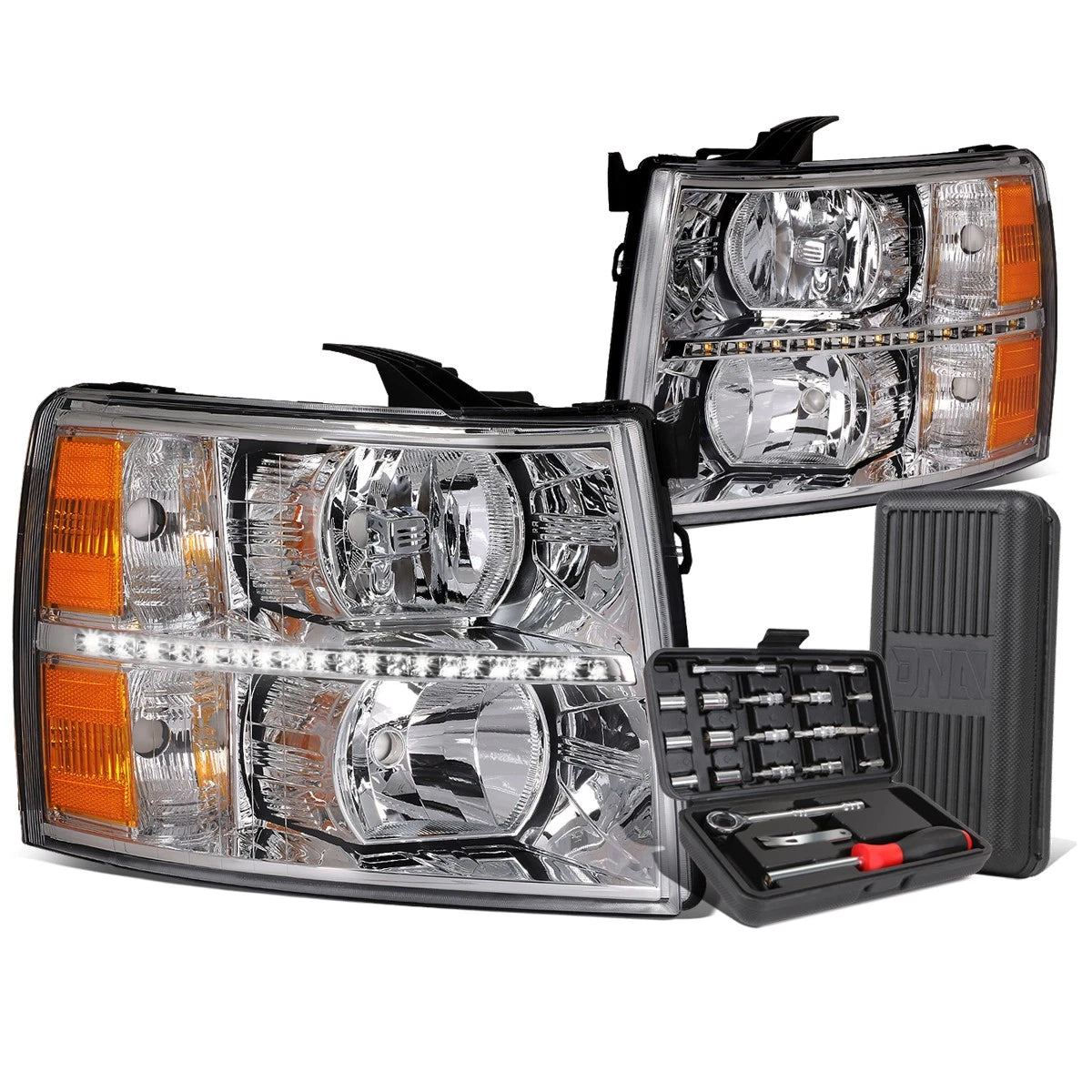 For 2007-2014 Chevy Silverado Led Drl Bar Chrome | Built Supply Co