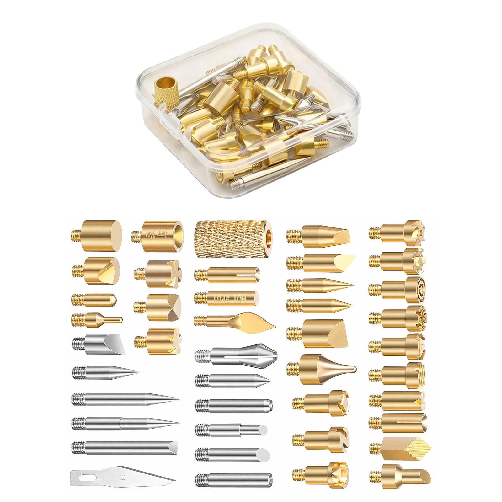 Pyrography Engraving Tips Set Brass M4 Screw For Wood Burning Carving