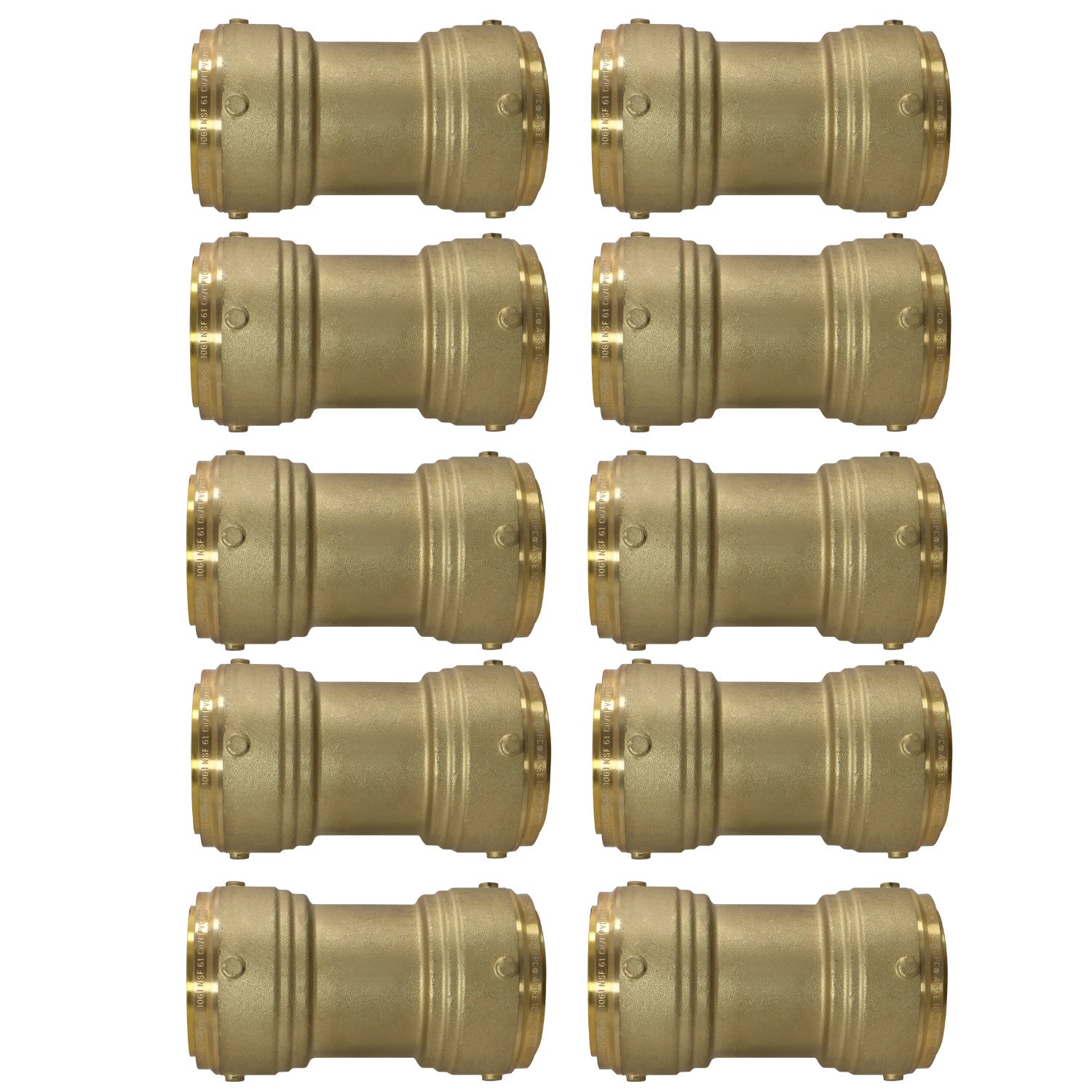 10 Pack XFITTING 2" Push Fit Coupling, 2" Push To Conne