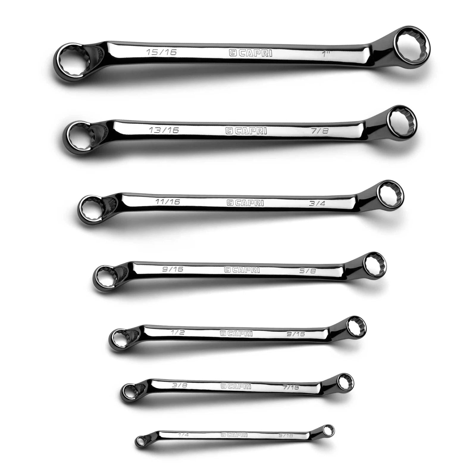 Capri Tools 75-degree Deep Offset Double Box End Wrench Set, Sae,