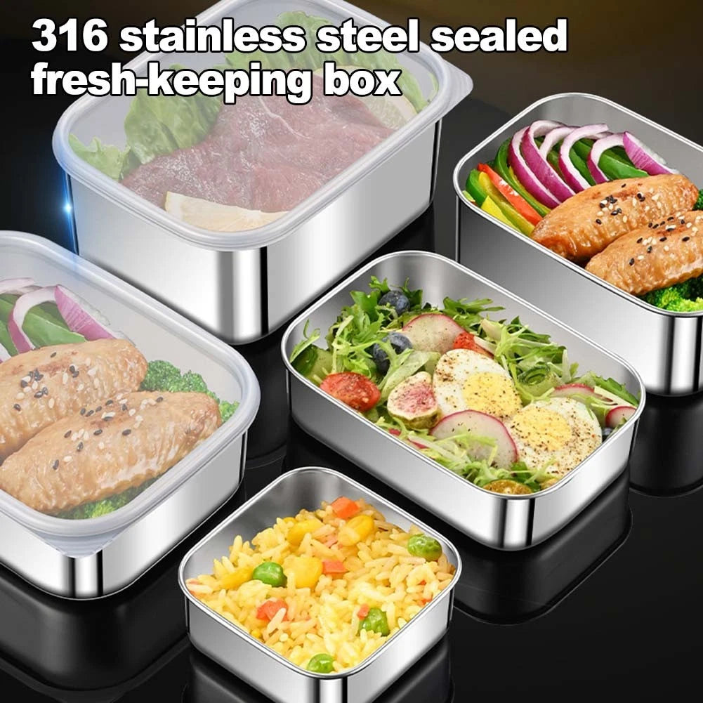 Stackable Metal Snack Containers With Silicone Lid Leak Resistant